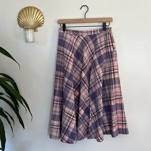 Vintage Wool circle skirt in purple and pink